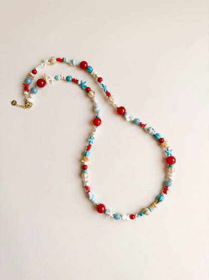 Sofía rojo+turquesa+beige