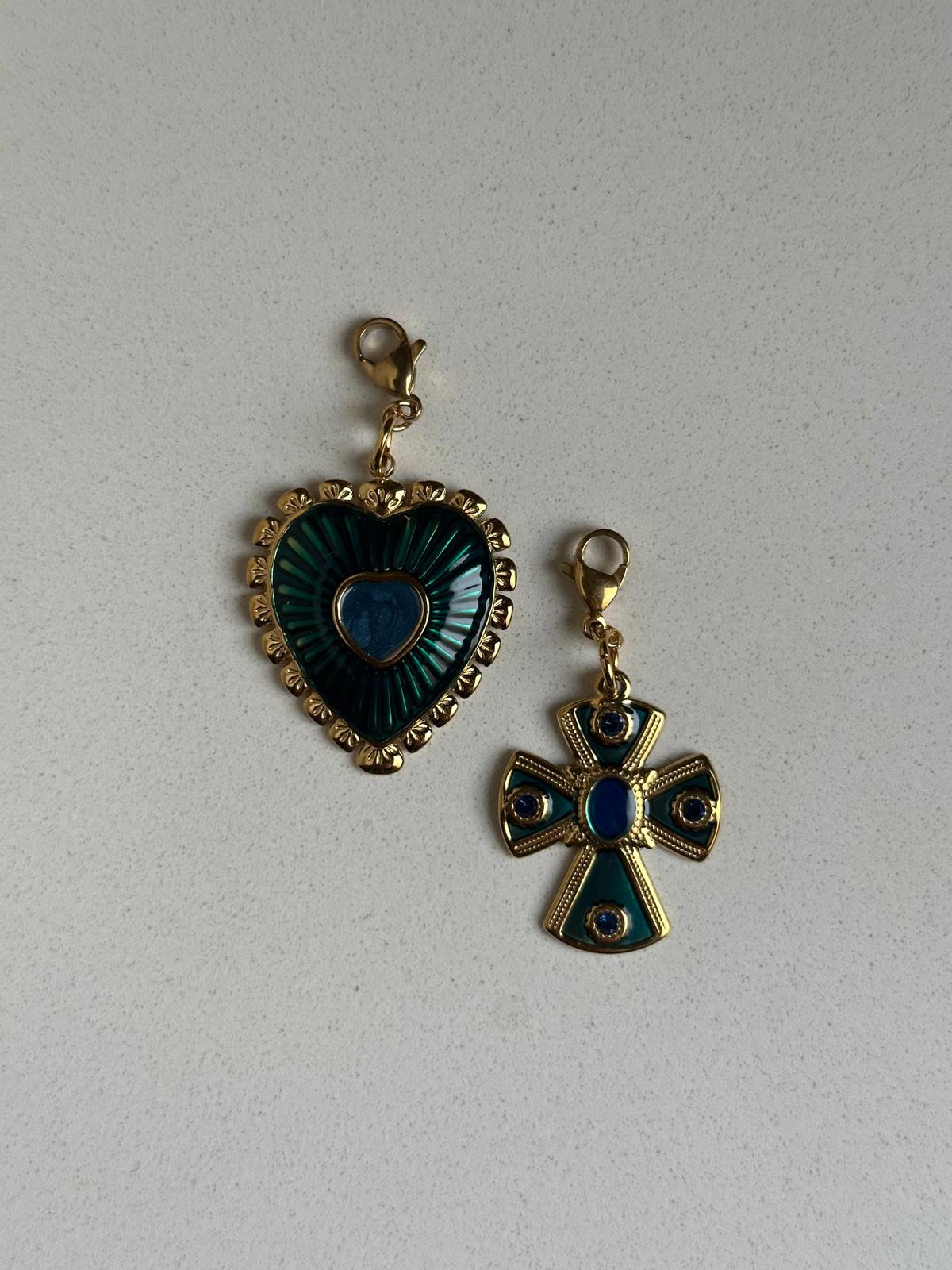 Charm corazón peq azul