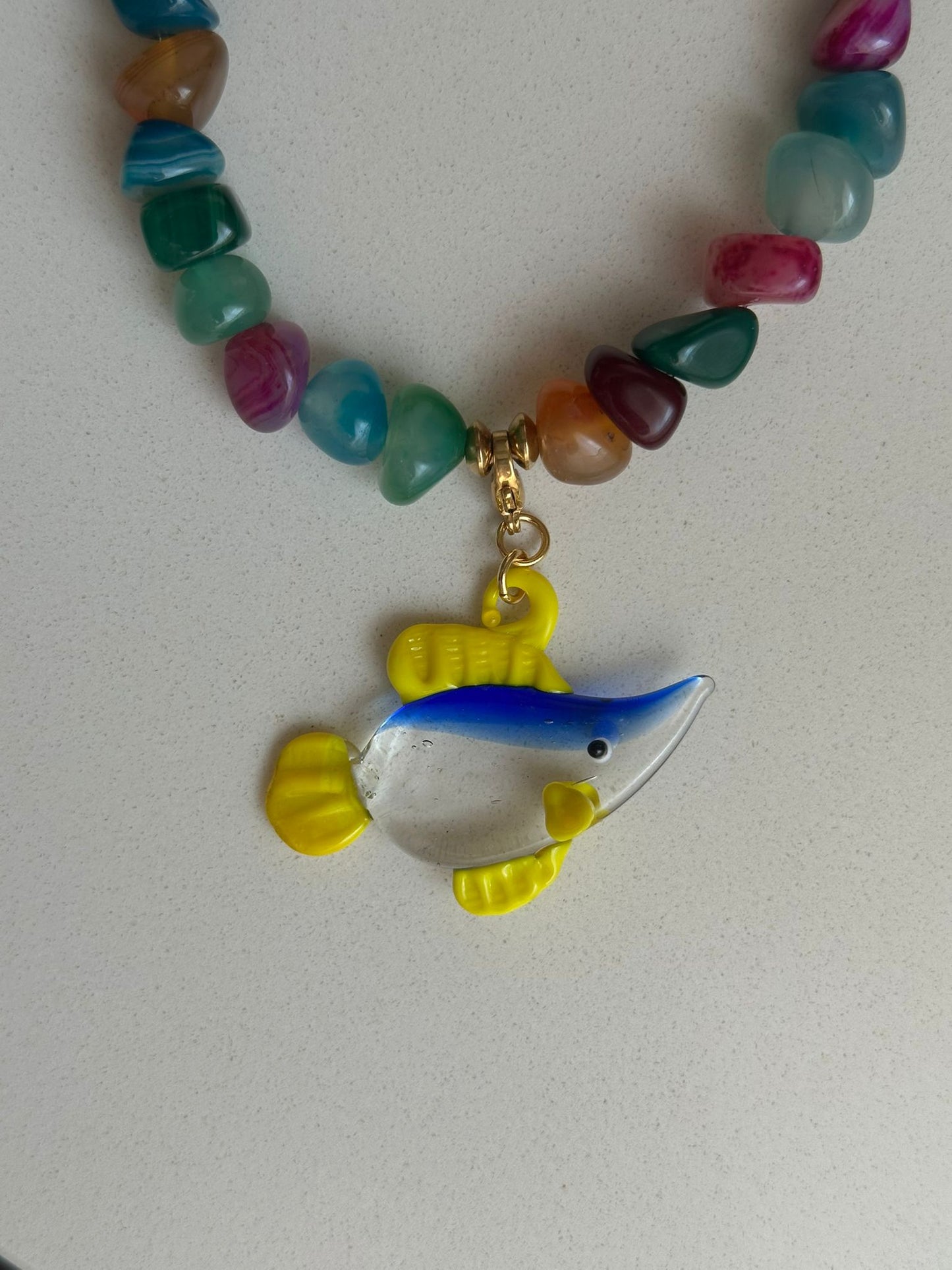 Charm pez cristal amarillo