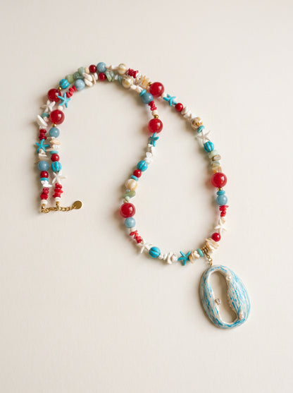 Sofía rojo+turquesa+beige
